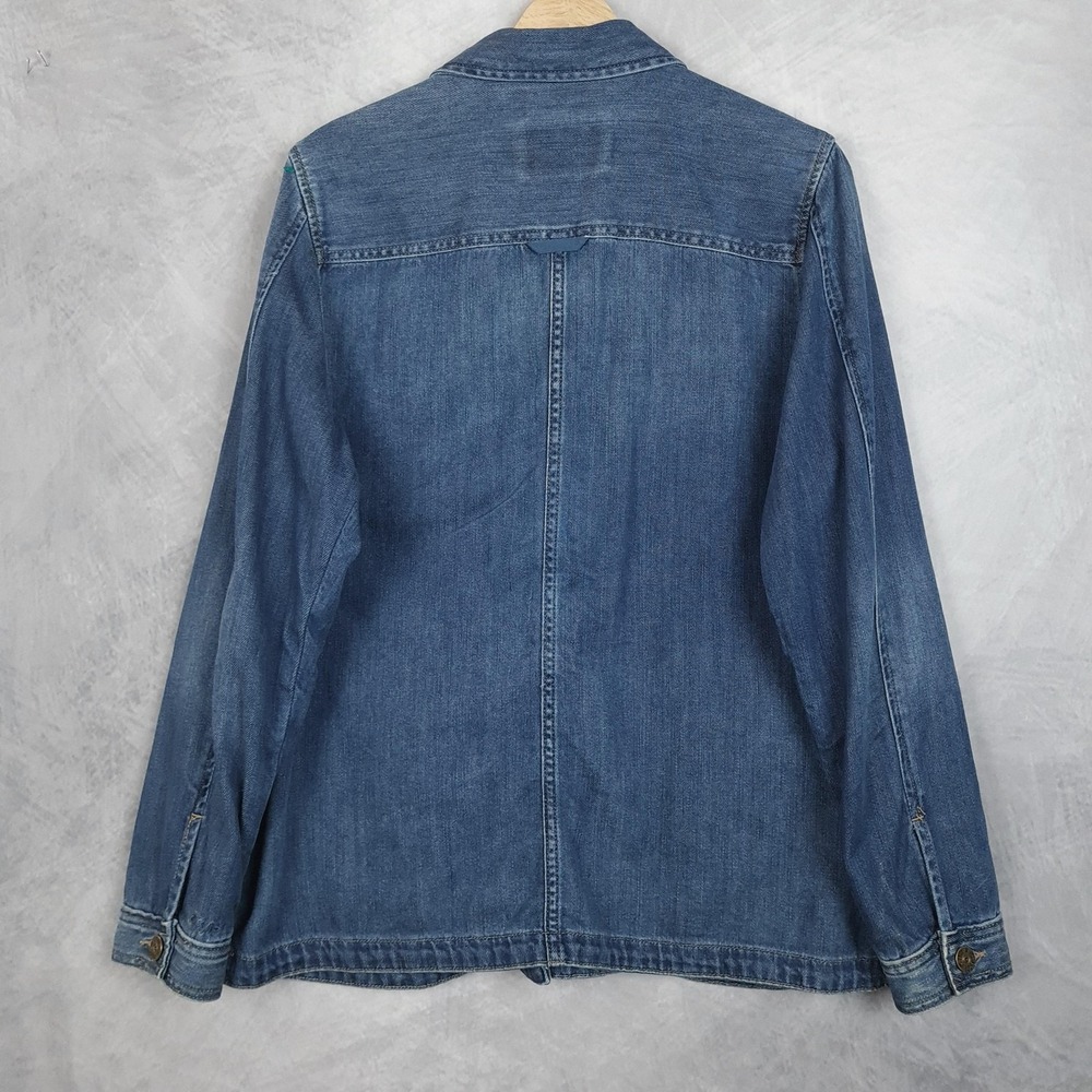 Orvis Field Shirt Jacket Womens Large Blue Denim Chore Military Utility Workwear - Picture 8 of 16